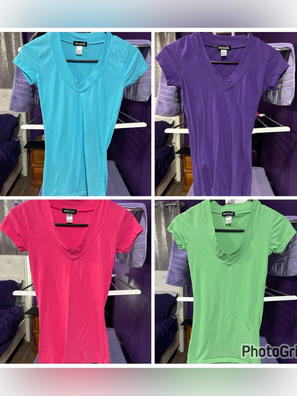 Lot of 4 Vintage Wet Seal Fitted Short Sleeve Tees Y2K Mall Girl Size XS